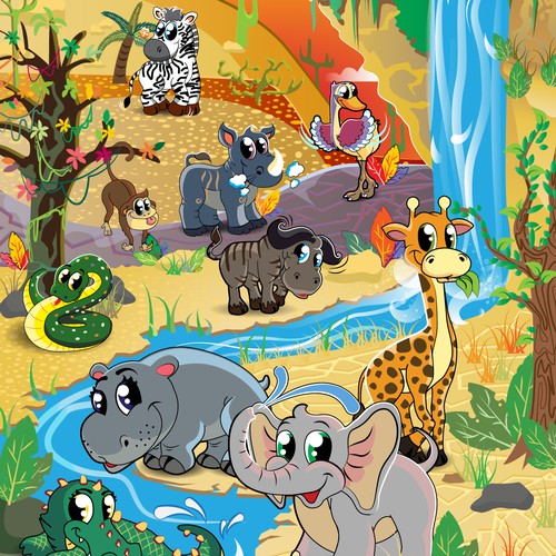 Fun vector cartoon children's characters