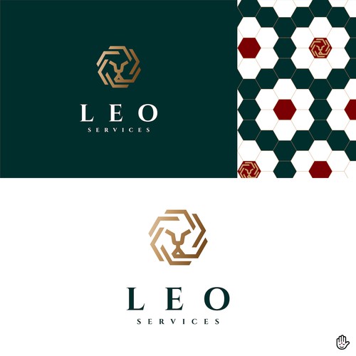 Geometric abstract luxury lion for concierge services in Nizza