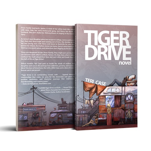 cover design for the novel Tiger Drive