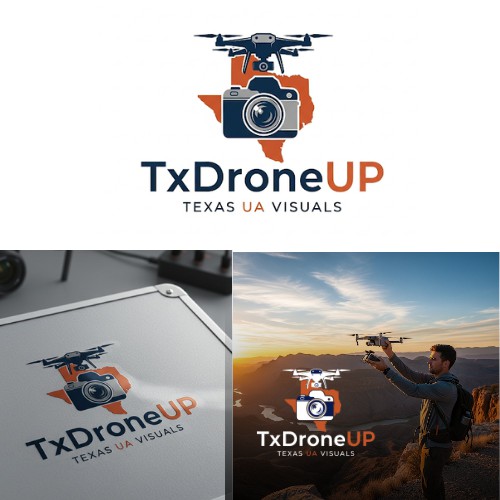 Tx drone up logo design 