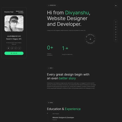 Personal Portfolio Design with Framer