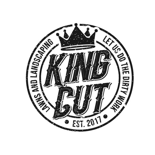 Vintage Logo Concept for King Cut Lawns and Landscaping