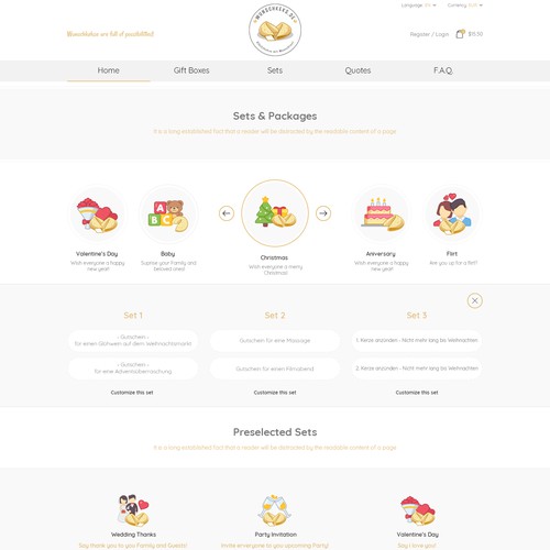 Fortune Cookie Sets page