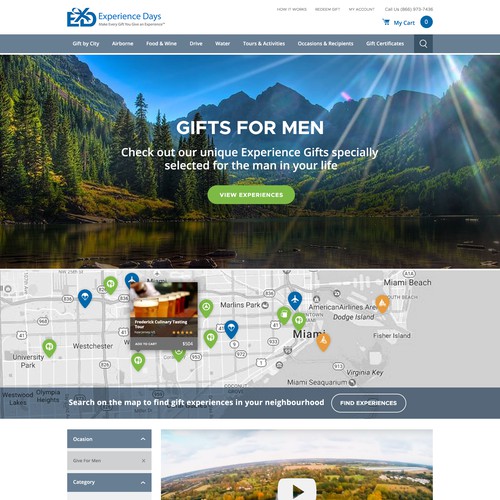 Activity Gifts Category Page