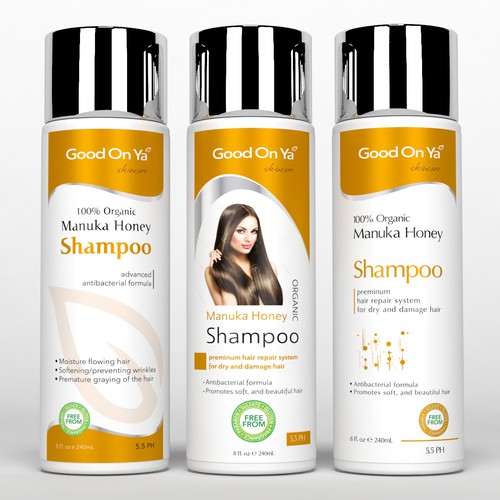 Label design for Prestige Organic Manuka Honey Shampoo