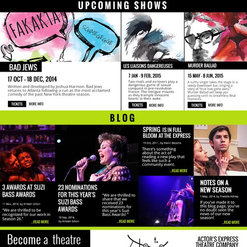 Creative Theater Website, Optimized for Conversion - Actor’s Express, Atlanta, GA