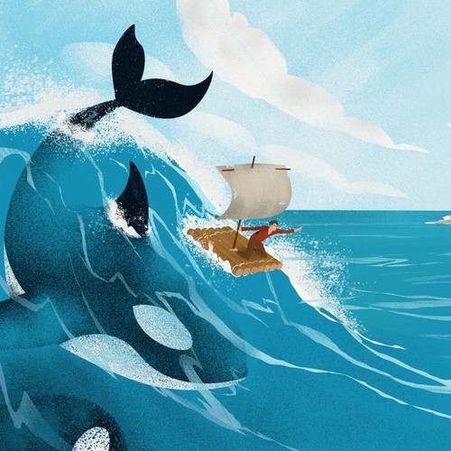 Ocean adventure illustration for IT Company