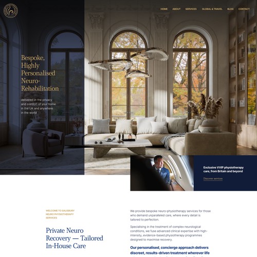 Luxury website design for a high-level physiotherapy services