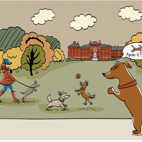 Illustration for dog walking website