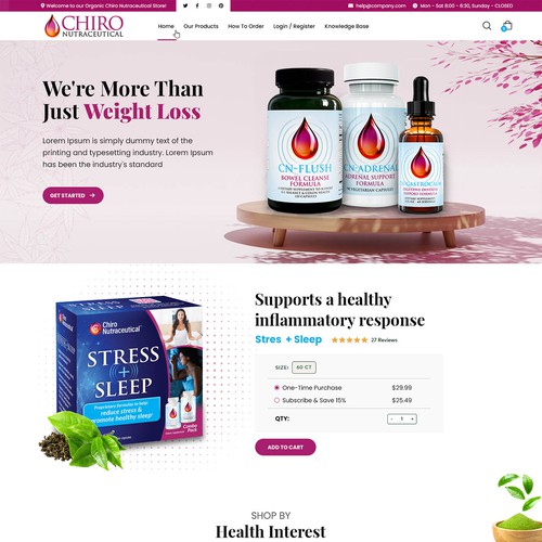 Homepage UI Design for Herbal Wellness E-commerce Website