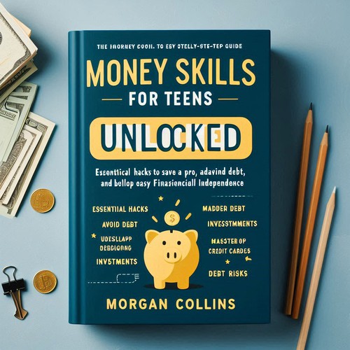 Design a cover for a book about money skills for teenagers