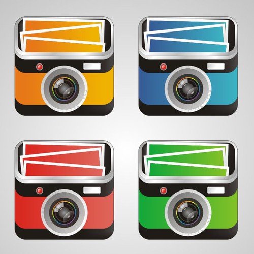 Create the next icon or button design for PhotoRazzi
