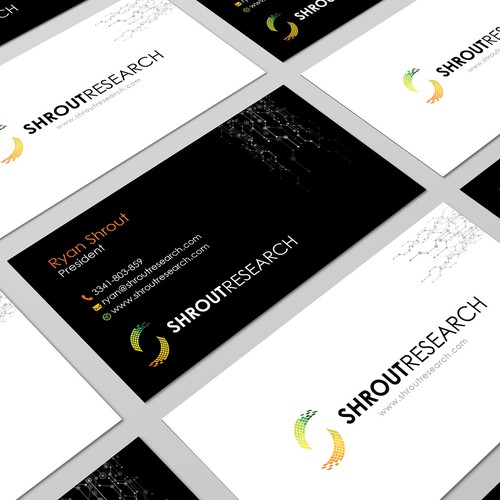 Shrout Research Business Cards with Technical design