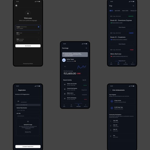 Clean UI Design Concept for Shared Mobility Reward App