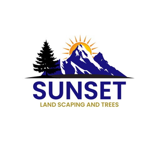 Sunset Landscaping & Trees logo design.