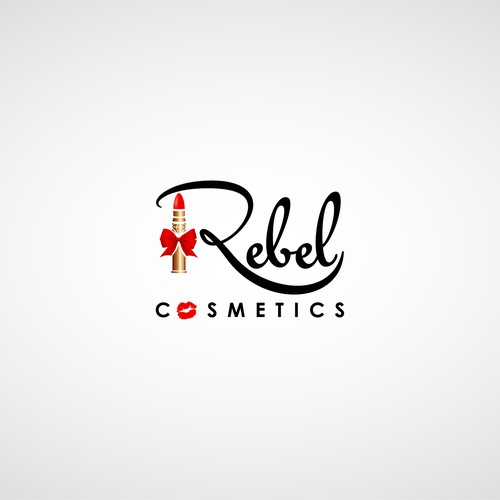 Cosmetic logo with lipstick