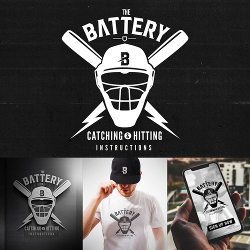 The Battery : Catching and Hitting Instructions Logo/Icon Design