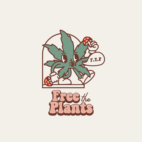 Retro Cannabis Mascot Logo 