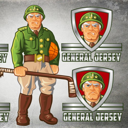 Create Military General for sportswear company called, General Jersey.
