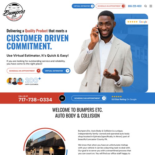 Bumpers ETC. Automotive Body Shop Website Design