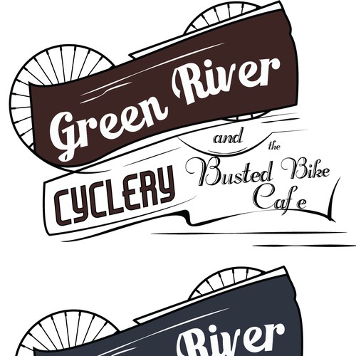 Create a t-shirt worthy logo design for our bike cafe, a trendy bike shop