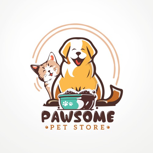 Log Logo for Pet Food Store (Dog's & Cat's)