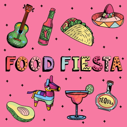 FOOD FIESTA Patterns & Sticker Designs