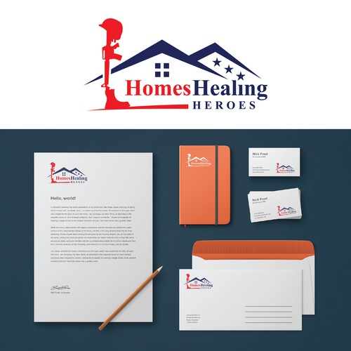 Homes Healing Heroes Logo and brand identity 