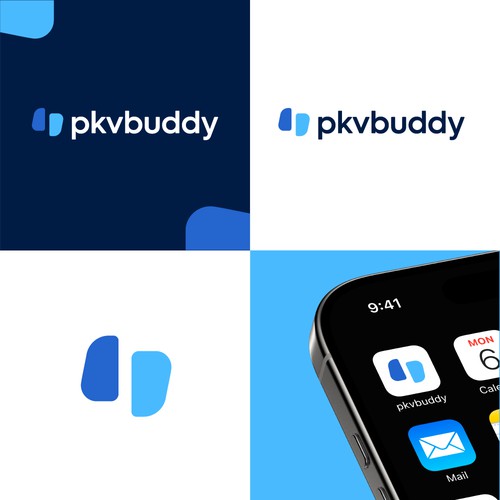 Friendly "buddy" logo for insurance app – subtle coffee vibes welcome