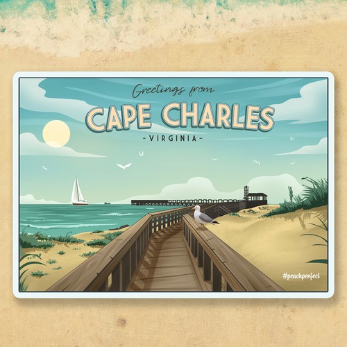 Vintage Cape Charles Illustration