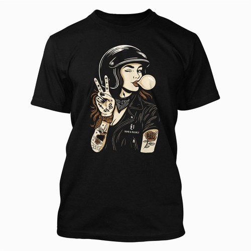 Rrebellious brand - motorcycle woman