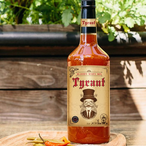 Vintage, "steampunk," label for new Bloody Mary Mix