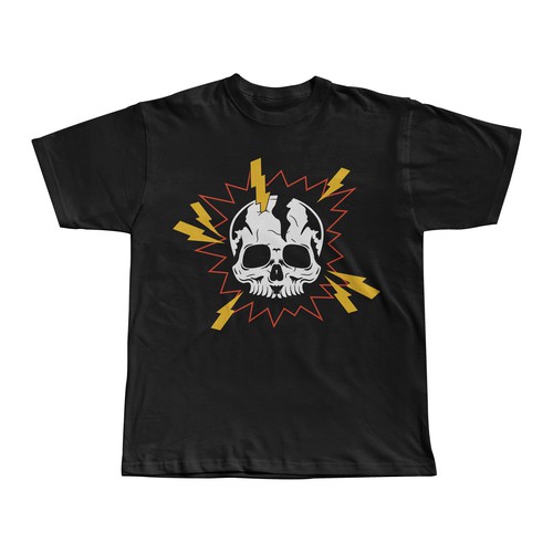 Lightning bolt striking skull t-shirt
