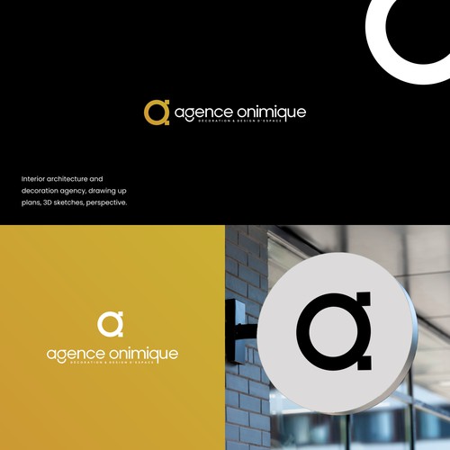 Simple clean elegant letter AO logo for architecture