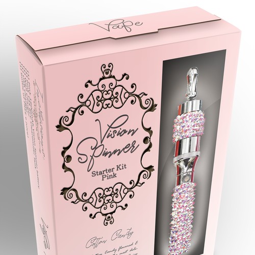A very female-friendly packaging for Vape Pen with pink design.