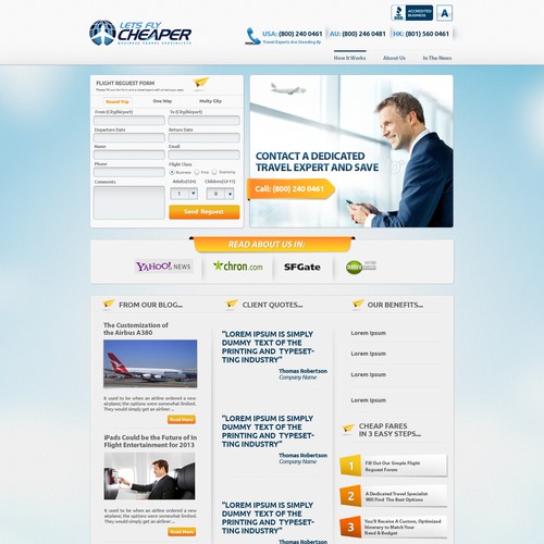 Lets Fly Cheaper needs a new website design