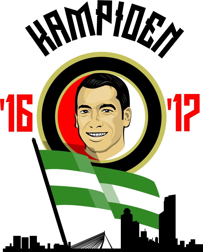 Design a Champions t-shirt of Feyenoord Rotterdam, a Dutch based football team