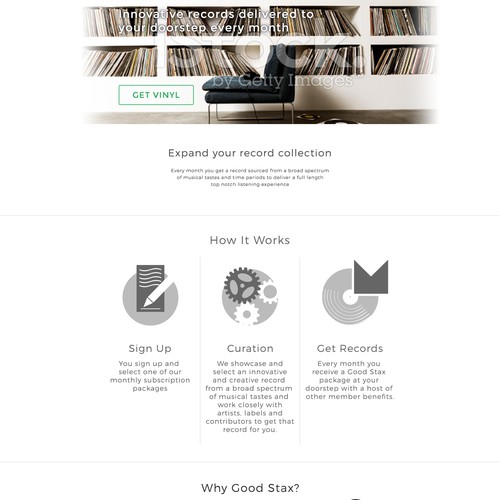 Website Design for Vinyl Record Subscription Service