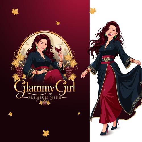 Premium Wine Shop logo and Character Design