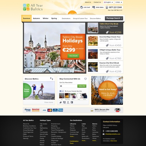 Home Page Design for a Travel Company