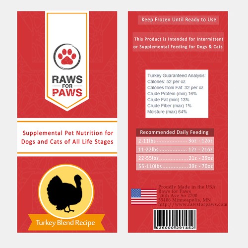 Raws for Paws Packaging