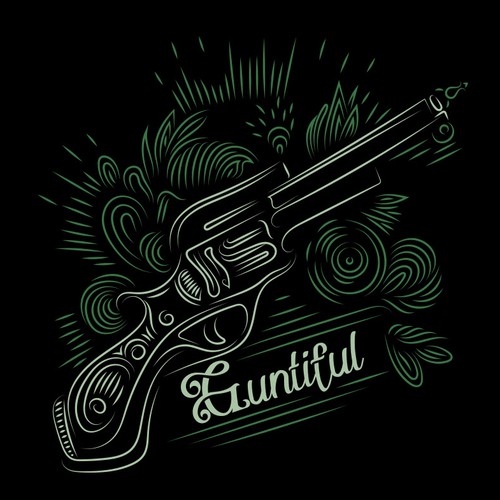 Guntiful Line Drawing T-shirt Design