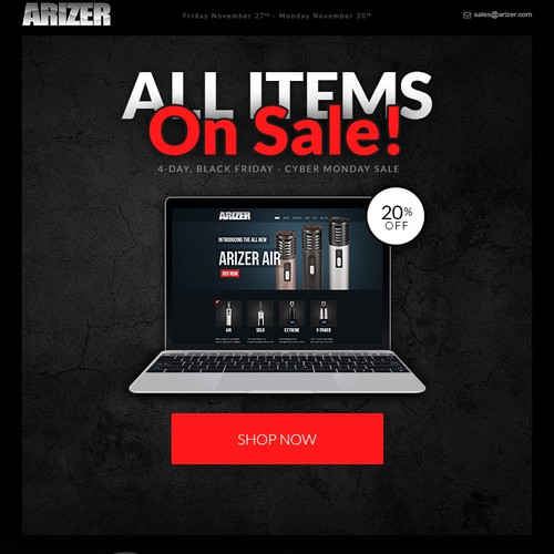 Arizer Promotion Email Design