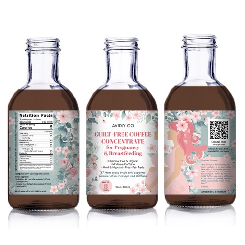 Coffee concentrate label for pregnancy and breastfeeding