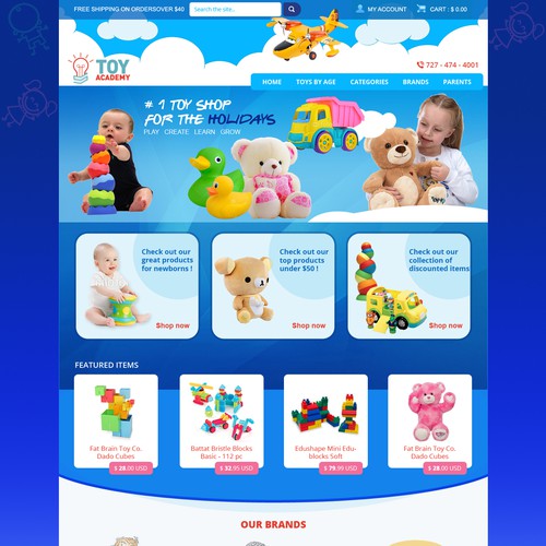 Create a Home Page for an Online Retailer of Toys