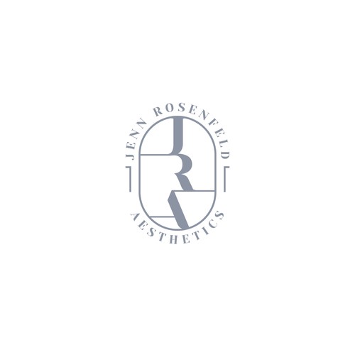 Jenn Rosenfeld Aesthetics Classic and sophisticated style monogram for aesthetic services.