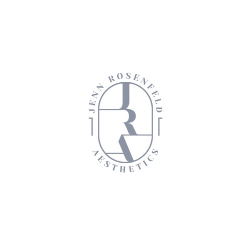 Jenn Rosenfeld Aesthetics Classic and sophisticated style monogram for aesthetic services.