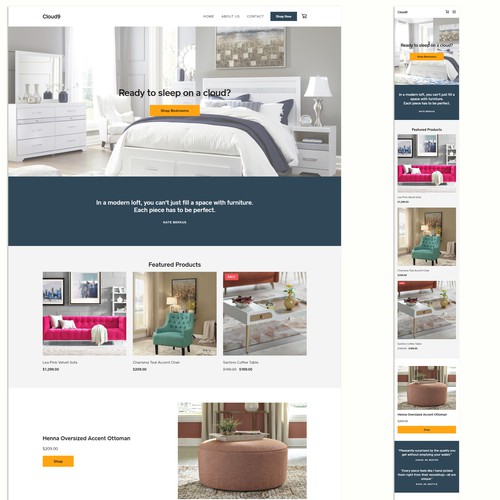 Ecommerce website for a furniture store