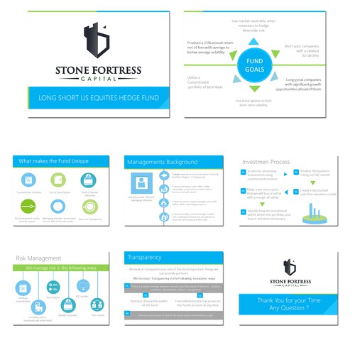 Create a Rock Solid powerpoint template for a sophisticated Hedge Fund