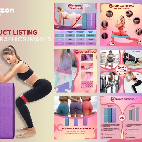 Glute band product listing that enhance more sale.